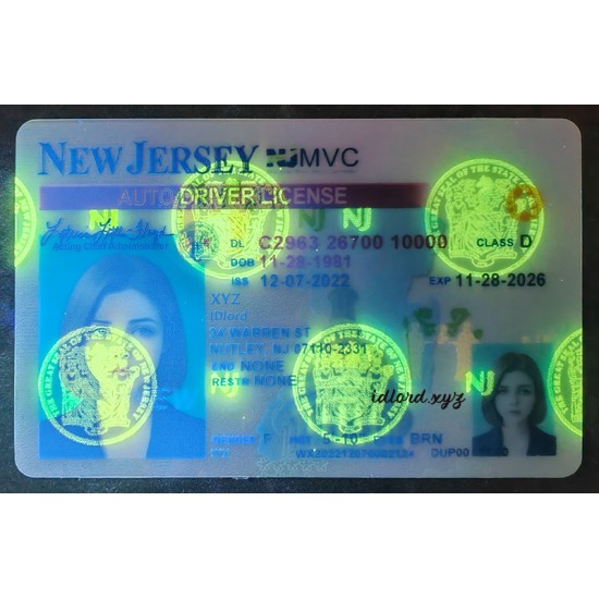 New Jersey (NJ) Fake Dirvers Licence